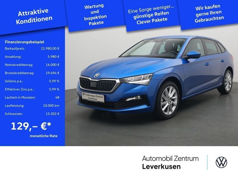 Blau / raceblau (metallic) Gebraucht 2024 Skoda Scala Style Kleinwagen | 21.980 € (Fairer Preis) - Bild 1/4