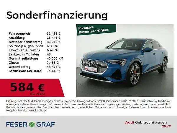 Antiguablau metallic Gebraucht 2021 Audi e-tron Ambiente SUV | 41.489 € (Teuer) - Bild 1/2