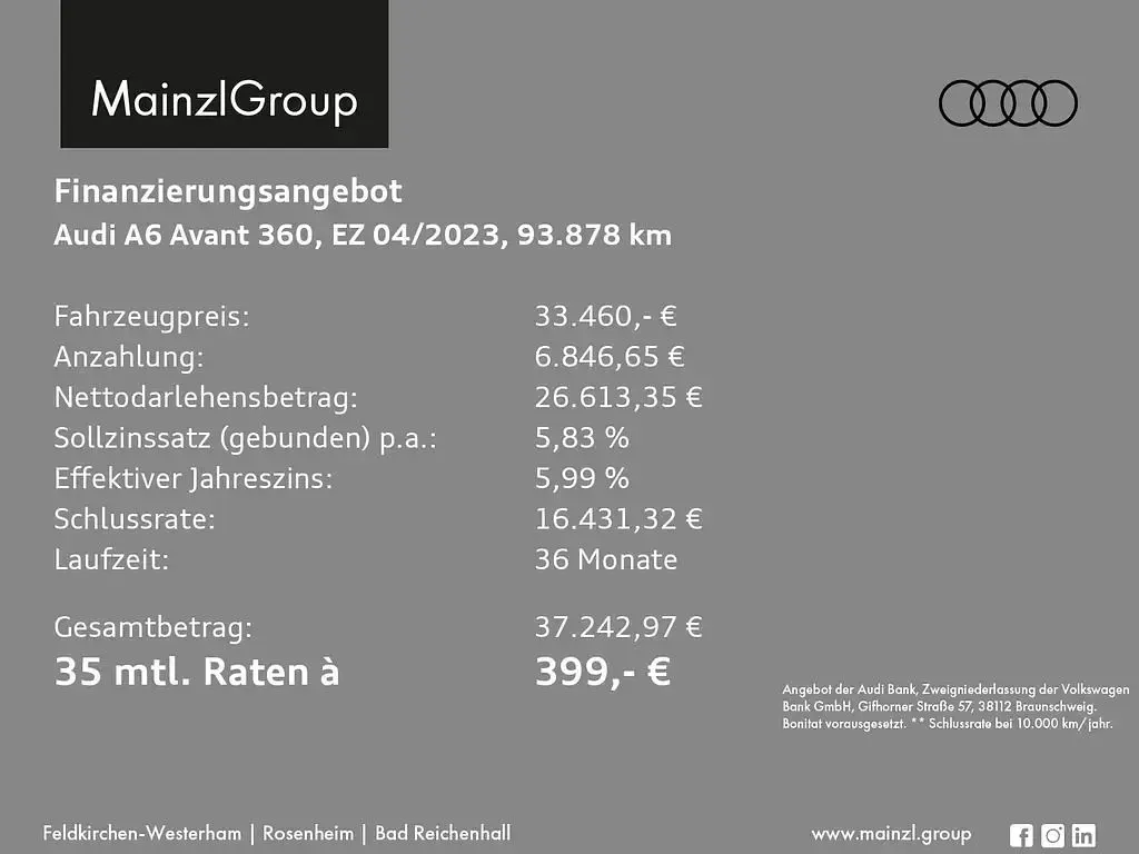 Gebraucht Audi A6 Sport 204 PS (150 kW) 2023 Firmamentblau metallic Kombi