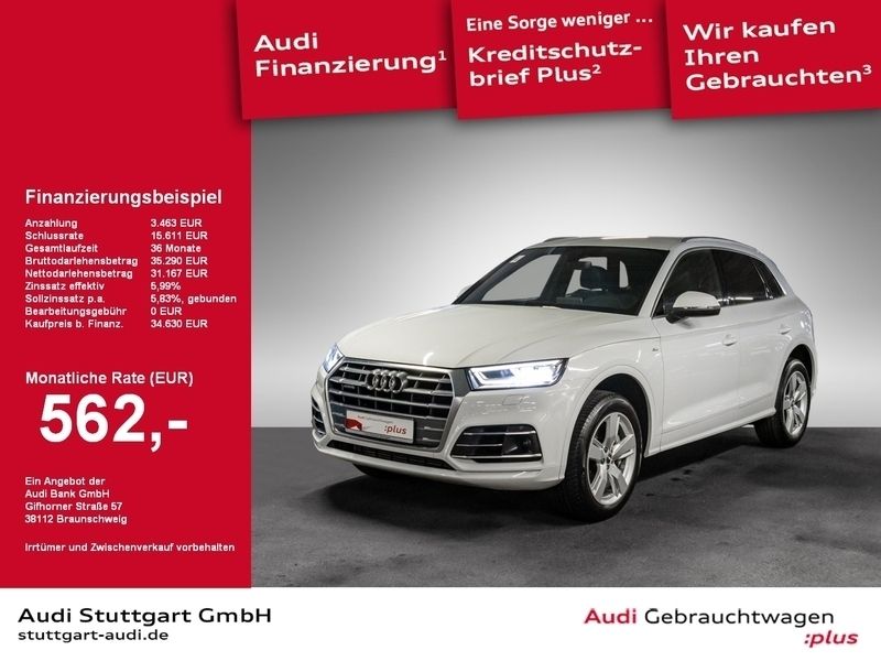 Gletscherweiß metallic Gebraucht 2019 Audi Q5 S-Line SUV | 34.630 € (Superpreis) - Bild 1/2