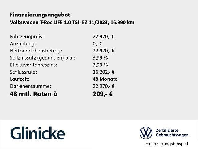 Gebraucht VW T-Roc Life 110 PS (80 kW) 2023 Schwarz SUV