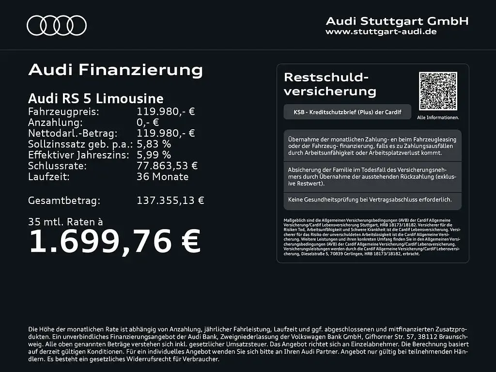 Gebraucht Audi RS5 Sport 639 PS (469 kW) 2026 Magnetgrau Limousine