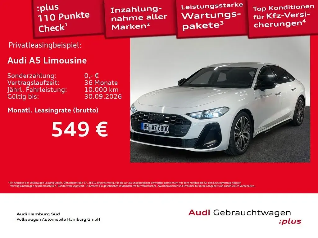 Gebraucht Audi A5 S-Line 204 PS (150 kW) 2025 2y gletscherweiß metallic Kombi