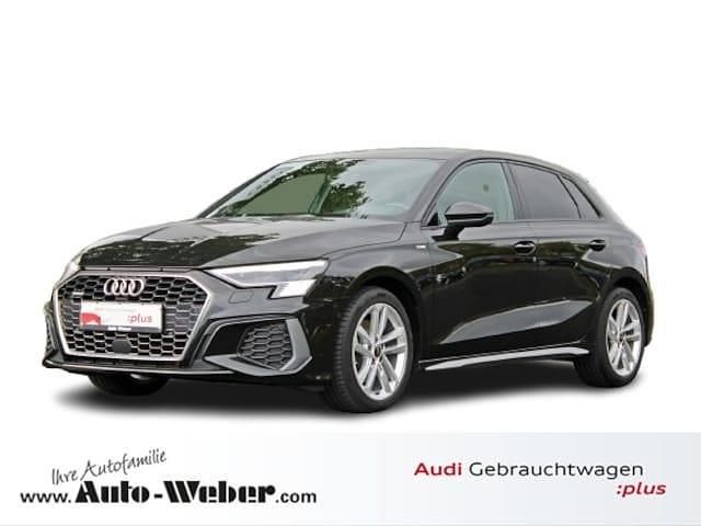 Mythosschwarz metallic Gebraucht 2023 Audi A3 S-Line | 33.880 € (Teuer) - Bild 1/4