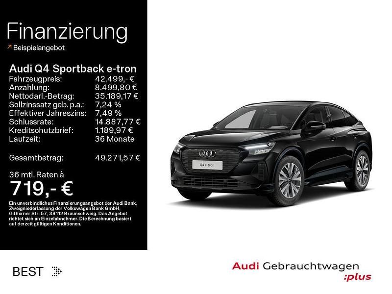Schwarz Gebraucht 2025 Audi Q4 Sportback e-tron Advanced SUV | 42.499 € (Superpreis) - Bild 1/4