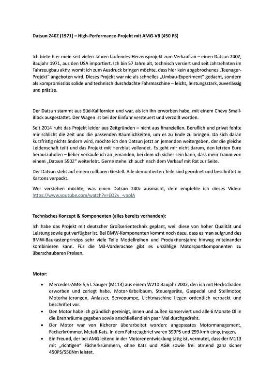 Gebraucht Datsun 240Z 450 PS (330 kW) 1972 Coupé