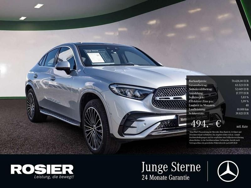Gebraucht Mercedes GLC300e Advanced Plus 204 PS (150 kW) 2024 Silber / hightechsilber Coupé