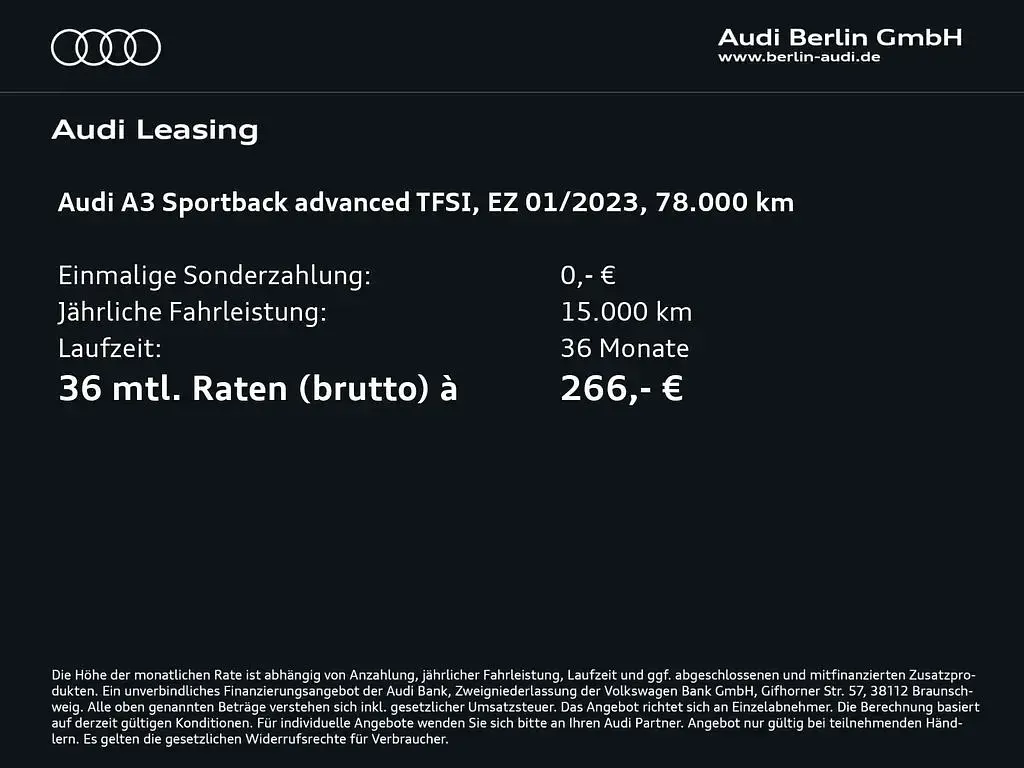 Gebraucht Audi A3 Advanced Plus 110 PS (80 kW) 2023 Mythosschwarz metallic Limousine