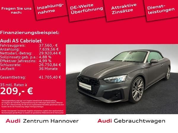 Grau (6y daytonagrau perleffekt) Gebraucht 2023 Audi A5 Cabriolet Competition Cabrio | 37.561 € (Guter Preis) - Bild 1/4