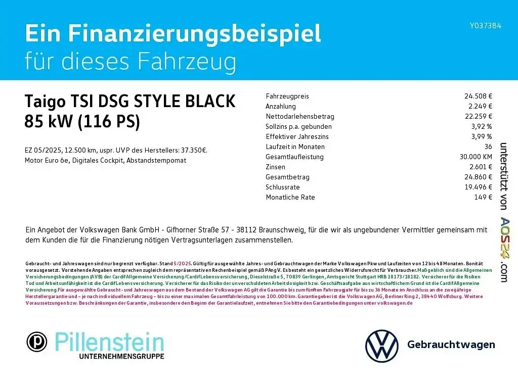 Gebraucht VW Taigo Style 116 PS (85 kW) 2025 Weiß SUV