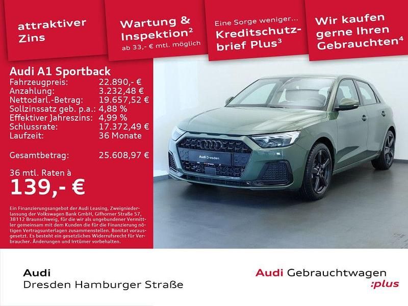 Grün Gebraucht 2024 Audi A1 Sportback Advanced Plus Kleinwagen | 27.350 € (Etwas zu teuer) - Bild 1/3