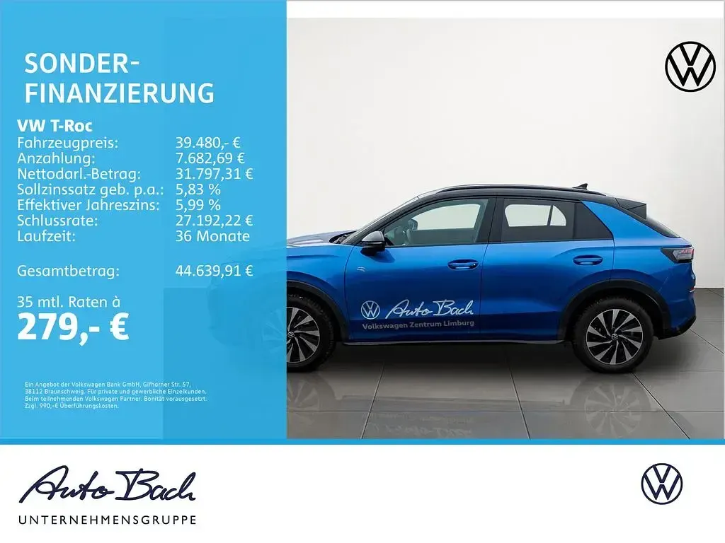 Gebraucht VW T-Roc R-line 150 PS (110 kW) 2025 Celestial blue metallic/schwar SUV