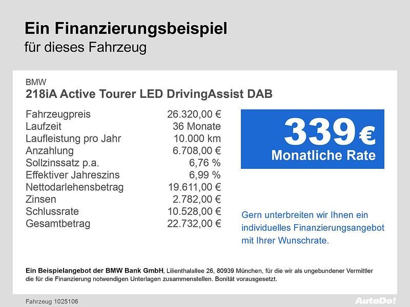 Blau Gebraucht 2023 BMW 218 Active Tourer Performance Van / Kleinbus | 26.320 € (Superpreis) - Bild 1/1