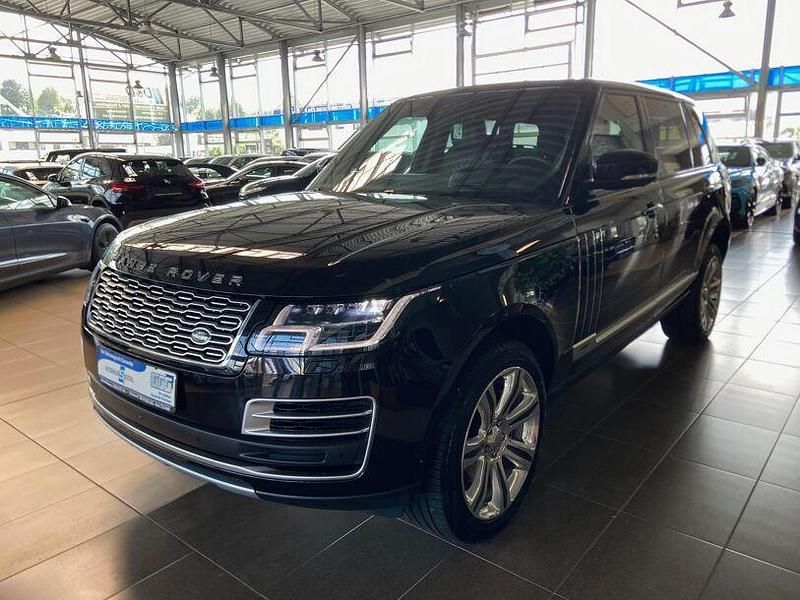 Schwarz santorini black (metallic) Gebraucht 2021 Land Rover Range Rover Autobiography SUV | 104.900 € - Bild 1/4