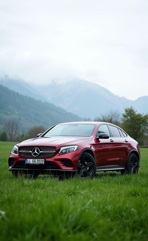 Rot Gebraucht 2017 Mercedes GLC250 AMG line Coupé | 29.999 € (Fairer Preis) - Bild 1/4