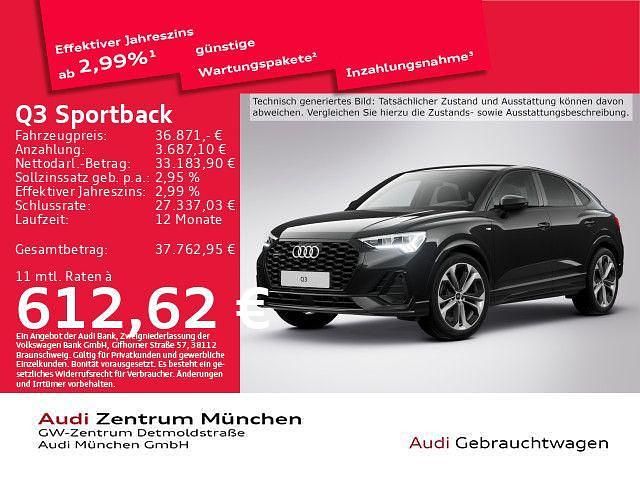 Schwarz Gebraucht 2022 Audi Q3 Sportback S-Line SUV | 36.871 € (Guter Preis) - Bild 1/2