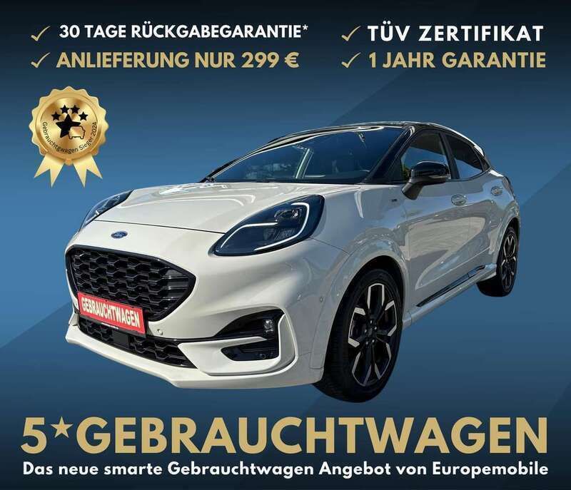 Metropolisweiß metallic Gebraucht 2021 Ford Puma ST-Line Coupé | 17.490 € (Superpreis) - Bild 1/1