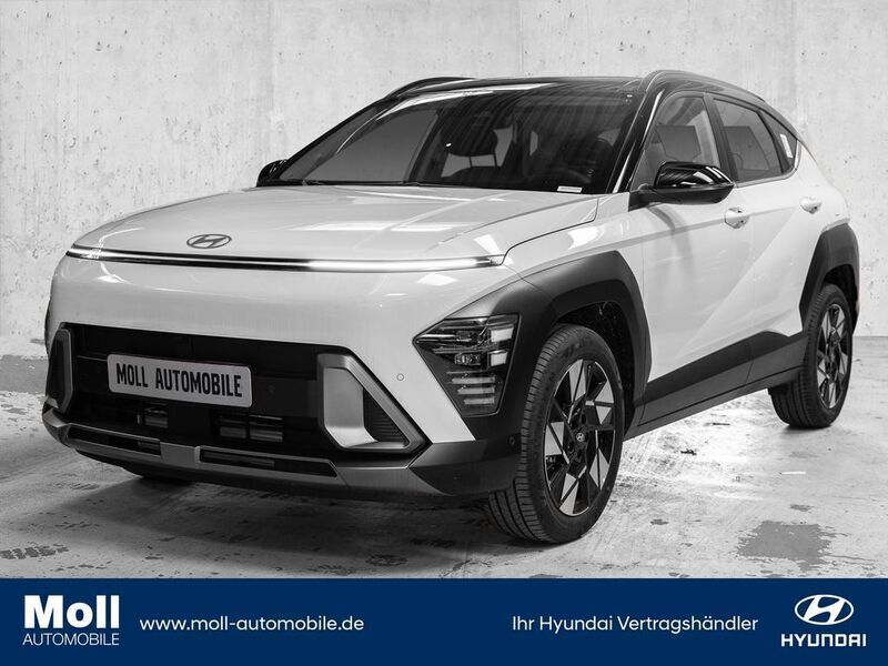 Atlas white / abyss black / so Gebraucht 2024 Hyundai Kona Prime SUV | 30.280 € (Fairer Preis) - Bild 1/4
