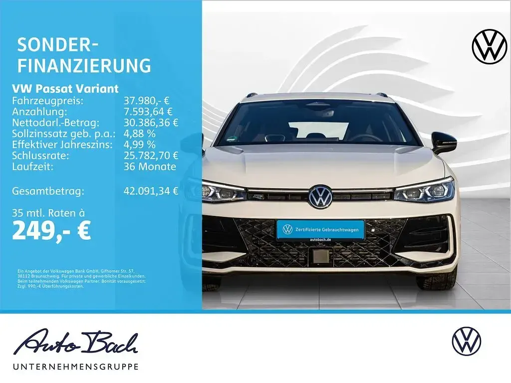 Gebraucht VW Passat R-line 150 PS (110 kW) 2024 Oryxweiß perlmutteffekt Kombi