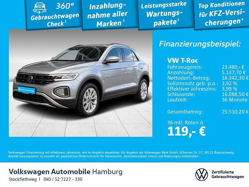 K2 pyritsilber metallic Gebraucht 2024 VW T-Roc Life SUV | 23.480 € (Fairer Preis) - Bild 1/3