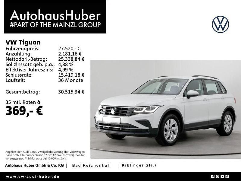 Weiß Gebraucht 2022 VW Tiguan Life SUV | 27.520 € (Guter Preis) - Bild 1/4