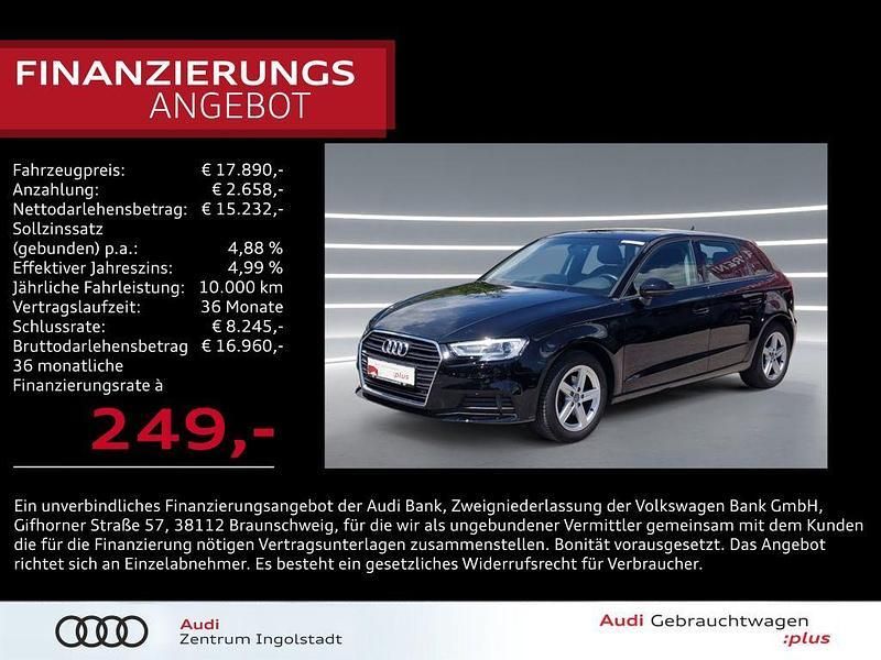 Schwarz Gebraucht 2020 Audi A3 Sportback Comfort Limousine | 17.890 € (Superpreis) - Bild 1/3