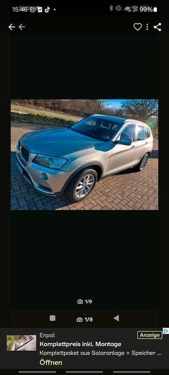 Silber Gebraucht 2013 BMW X3 SUV | 13.700 € (Fairer Preis) - Bild 1/4