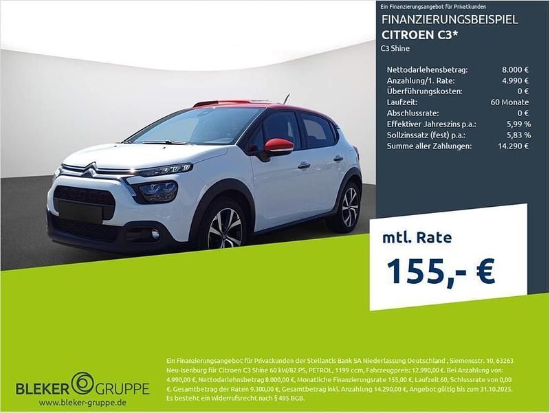 Weiß Gebraucht 2023 Citroën C3 Shine Kleinwagen | 11.980 € (Guter Preis) - Bild 1/3