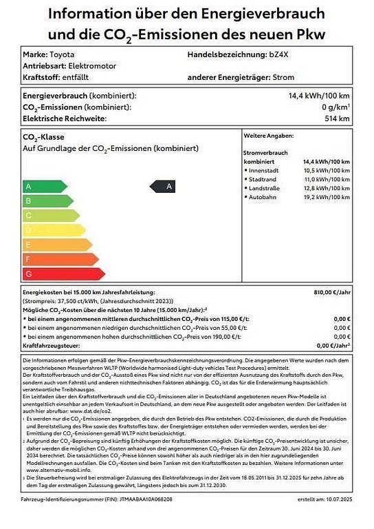 Schwarz Neu 2025 Toyota bZ4X Comfort SUV | 43.092 € (Teuer) - Bild 1/2