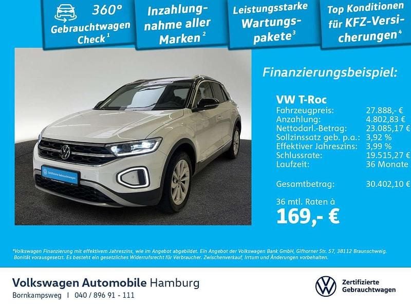 0q pure white Gebraucht 2024 VW T-Roc Style SUV | 27.888 € (Guter Preis) - Bild 1/3