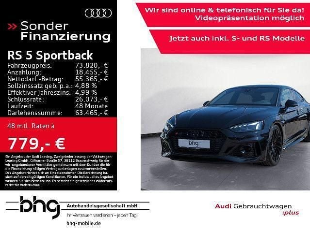 Schwarz Gebraucht 2023 Audi RS5 Sportback Advanced Limousine | 73.820 € (Fairer Preis) - Bild 1/4