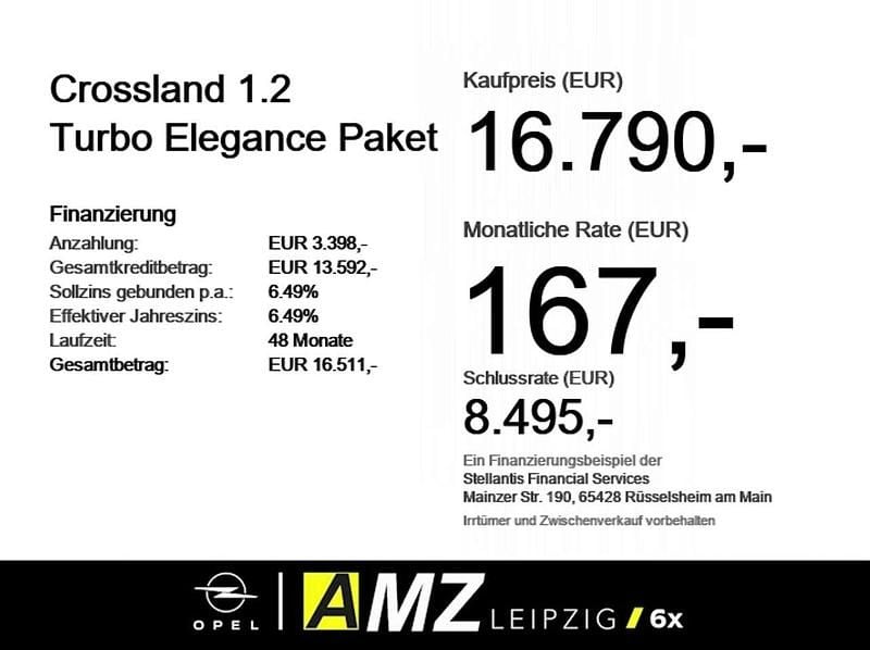Gebraucht Opel Crossland X Elegance 110 PS (80 kW) 2024 Lackierung schwarz perla nera/ SUV