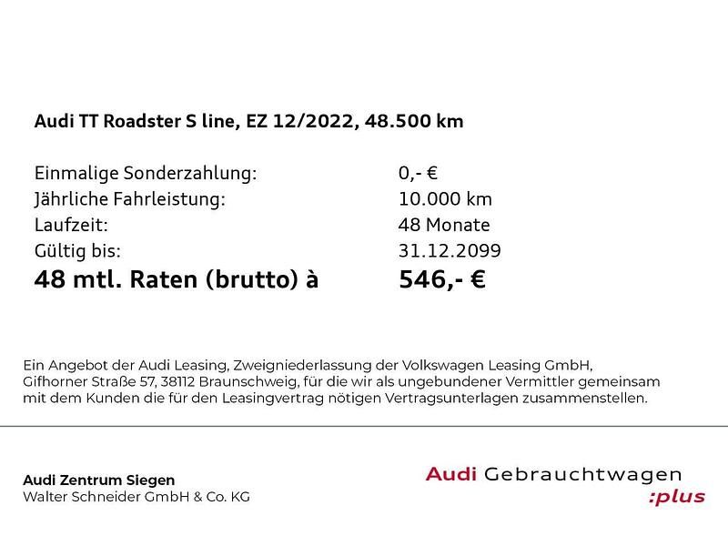 Gebraucht Audi TT S-line plus 197 PS (144 kW) 2022 Ibisweiß Cabrio