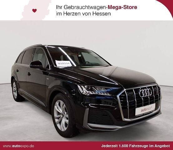 Mythosschwarz metallic Gebraucht 2023 Audi Q7 S-Line SUV | 64.190 € (Superpreis) - Bild 1/4