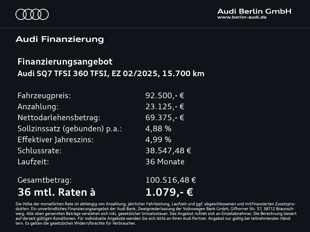 Gebraucht Audi SQ7 Sport 507 PS (372 kW) 2025 Grau SUV