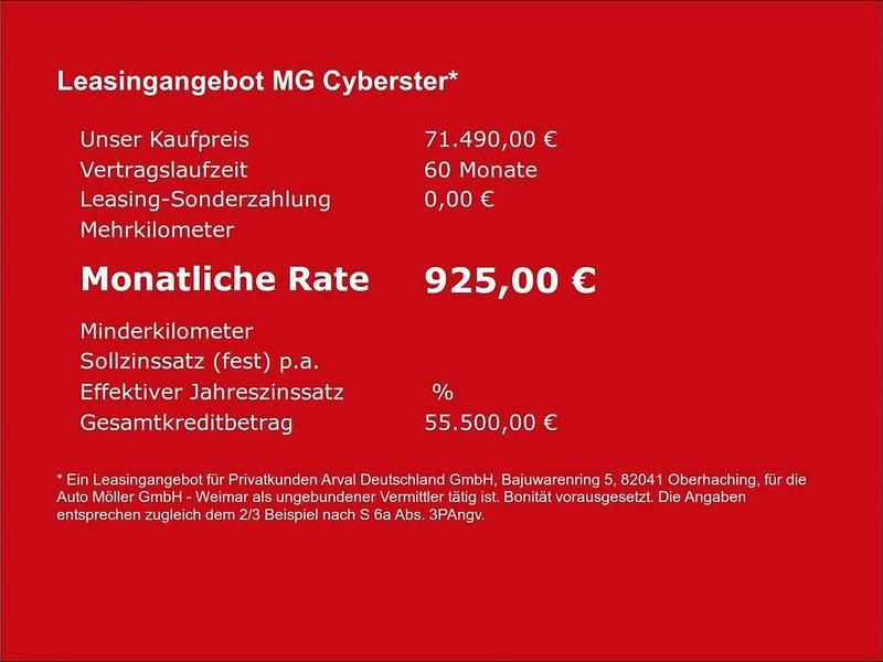 Neu MG Cyberster 375 kW (510 PS) 2025 Grau Cabrio