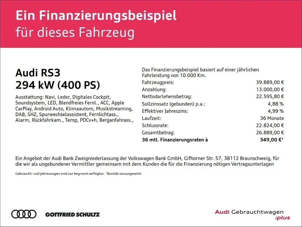 Gebraucht Audi RS3 Sport 400 PS (294 kW) 2020 Schwarz Limousine