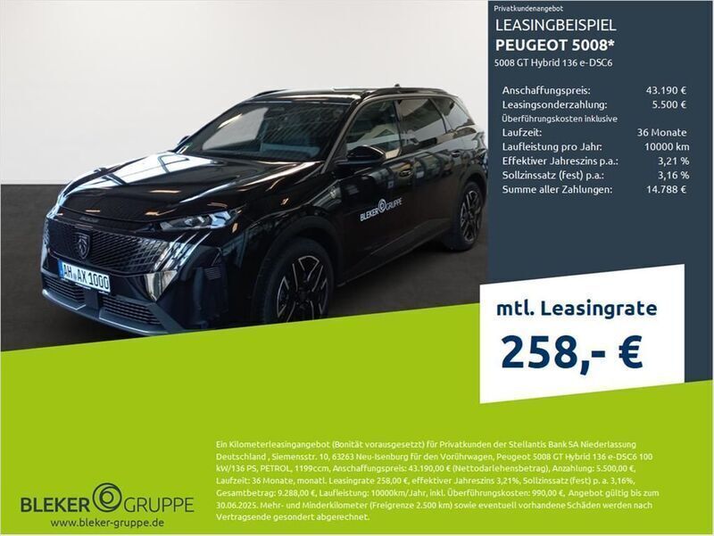 Met. perla nera schw Gebraucht 2025 Peugeot 5008 GT Van / Kleinbus | 39.990 € (Superpreis) - Bild 1/3