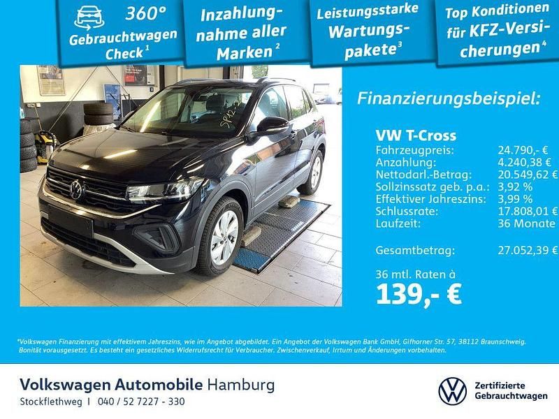 2t deep black perleffekt Gebraucht 2025 VW T-Cross Life SUV | 24.790 € (Fairer Preis) - Bild 1/3