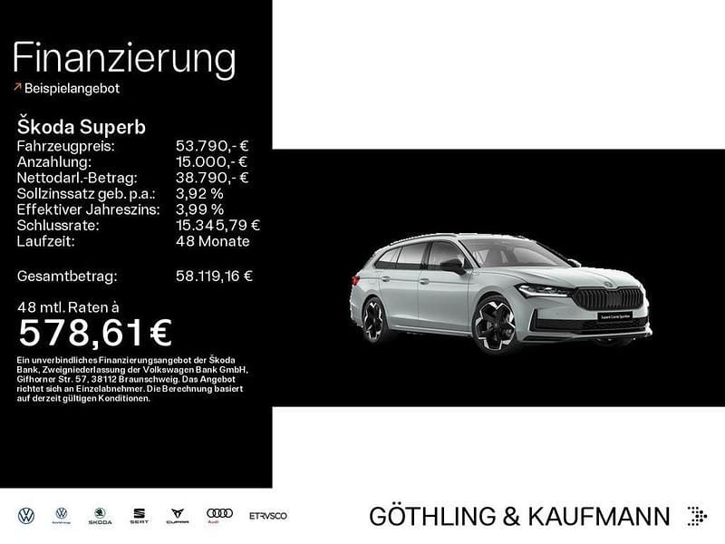 Aluminim silber metallic Neu 2025 Skoda Superb SportLine Kombi | 53.790 € (Fairer Preis) - Bild 1/4