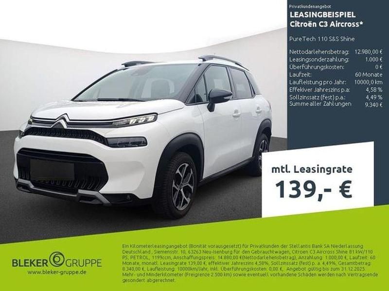Weiß Gebraucht 2023 Citroën C3 Aircross Shine SUV | 12.980 € (Guter Preis) - Bild 1/3