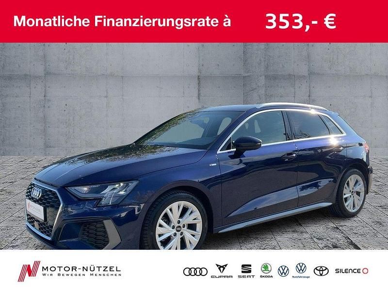 Blau Gebraucht 2024 Audi A3 Sportback S-Line Kleinwagen | 30.960 € (Guter Preis) - Bild 1/4