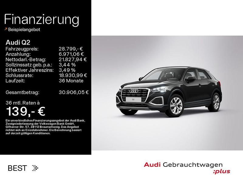 Mythosschwarz metallic Gebraucht 2025 Audi Q2 Advanced Plus SUV | 28.799 € (Fairer Preis) - Bild 1/3