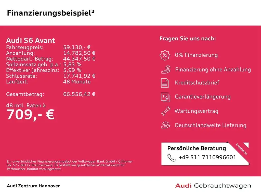 Gebraucht Audi S6 Sport 344 PS (253 kW) 2024 Firmamentblau metallic (metallic) Kombi