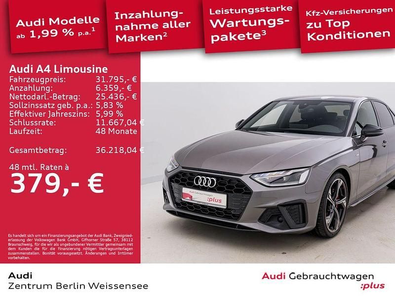 Terragrau metallic Gebraucht 2021 Audi A4 S-Line Limousine | 31.495 € (Fairer Preis) - Bild 1/4