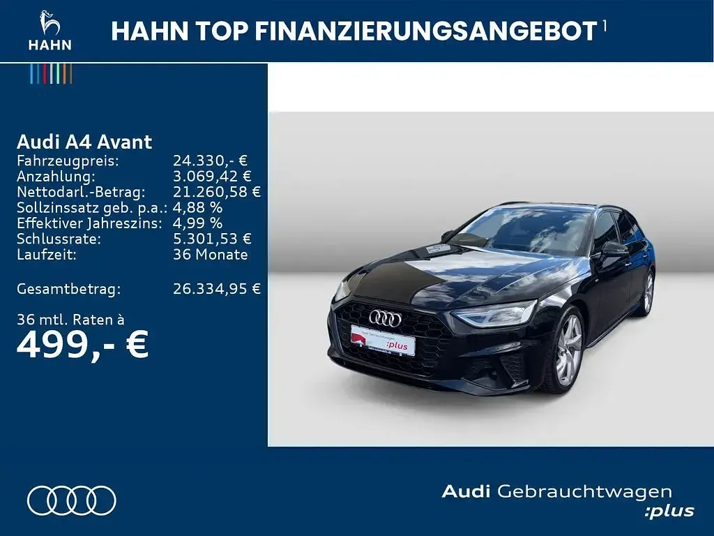 Używany Audi A4 S-Line 231 KM (169 kW) 2020 Czarny Kombi