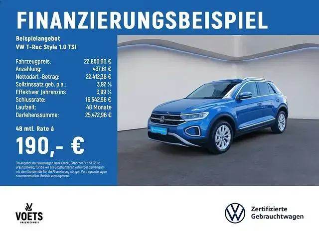 Gebraucht VW T-Roc Style 110 PS (80 kW) 2023 Ravennablau metallic SUV