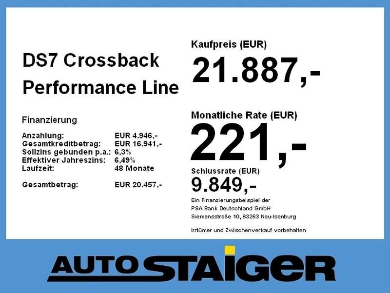Gebraucht DS Automobiles DS7 Crossback Performance Line Plus 299 PS (219 kW) 2021 Lackierung platiniumgrau/meta SUV
