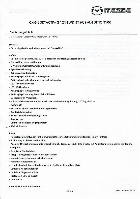 Gebraucht Mazda CX-3 Edition 121 PS (88 kW) 2020 Schwarz SUV