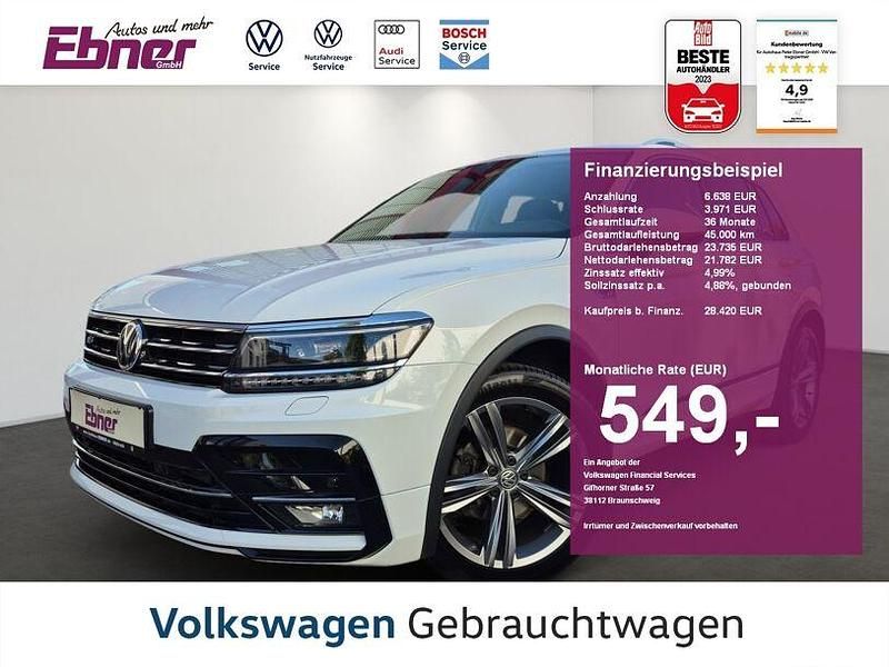 Pure white Gebraucht 2019 VW Tiguan R-line SUV | 28.420 € (Fairer Preis) - Bild 1/4